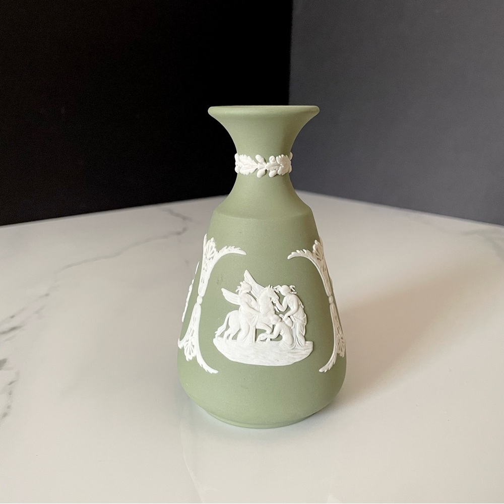 Green Bud Vase - Jasperware by Wedgwood